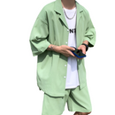 Summer 2 piece Mens Jacket Shorts Sets