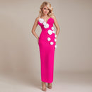 Women's Flower Design Bandage One-piece Dress