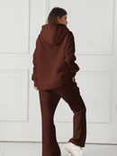 Women's Solid Color Long Sleeved Jumper And Pants Tracksuit