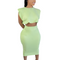 Two Peice Dress Suits Padded Crop Top & Bodycon Mini Skirt Set