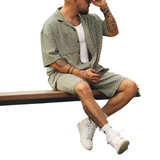 Men’s Patterned Co-Ord Outer Shirt and Short Set