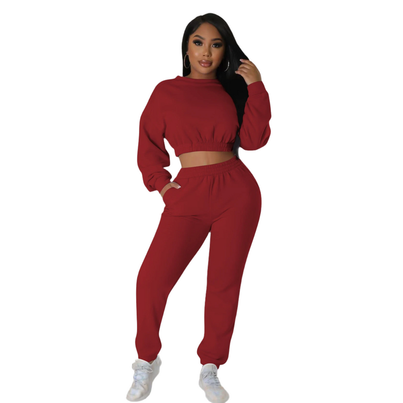 Women’s Cropped Jumper and Trackpant Co-Ord