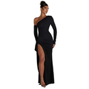 Women's Long Sleeve Oblique Neck Dress