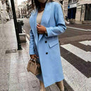 Elegant Double Button Office Lady Coats Long Cardigan