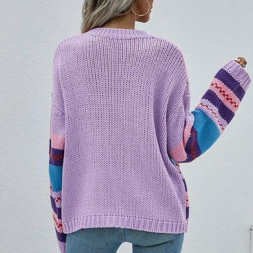 Striped Knitted Vinatge Loose Sweater Jumper