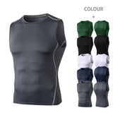 Men Quick Dry Running T-Shirts Compression Sleeveless Quick-drying Jersey training shirt Gym Mens Tank Top