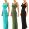 Women’s Scoop Neck Sleeveless Maxi Side Split Ruched Long Dress