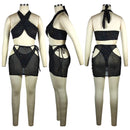 Women's Halter Crop Top and Mini Skirt Sets