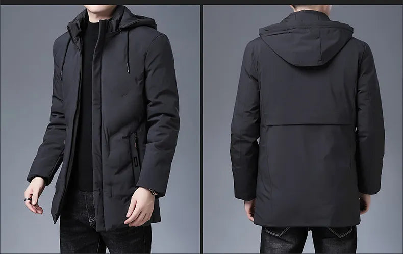 Casual Hooded Long Coats For Men