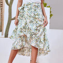 Lady's Floral Print Long Skirt