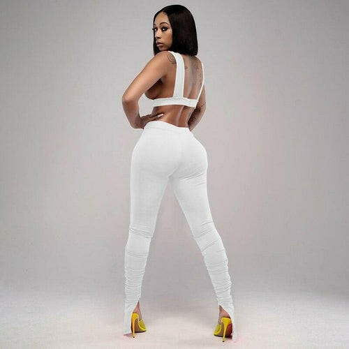 Women Cut Out Top Cut Out Backless Bra And Leggings