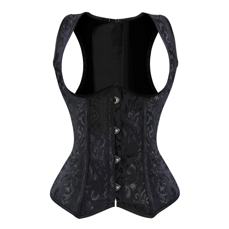 Steel Boned Corset with Shoulder Straps