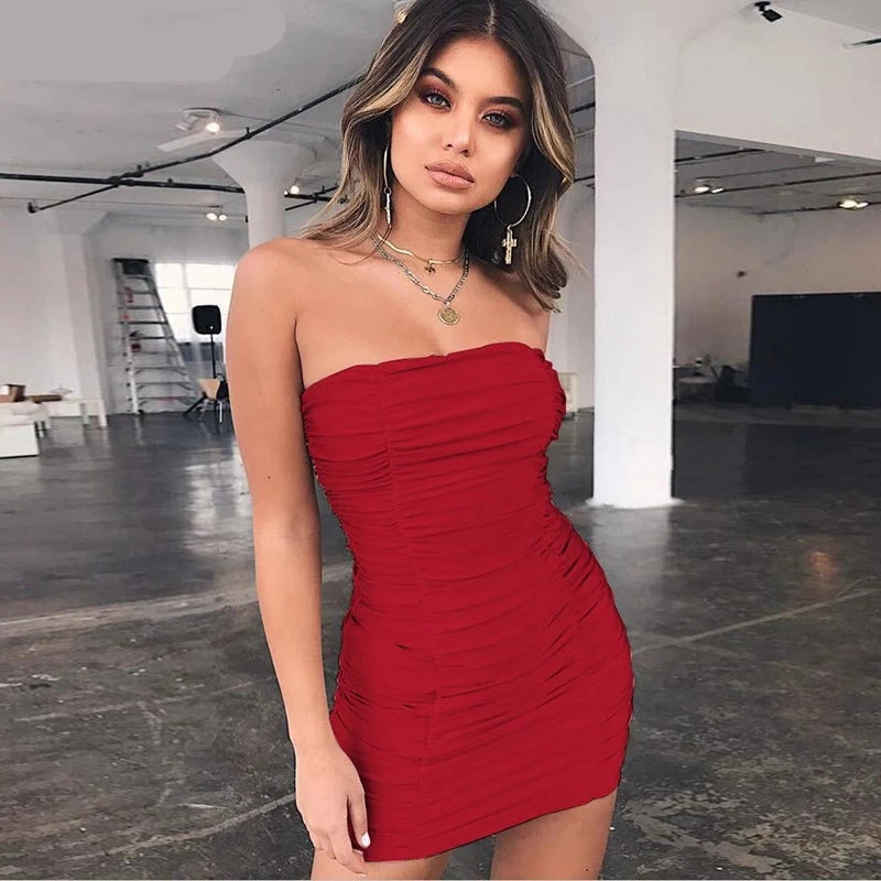 Women's Mini Strapless Off Shoulder Dress