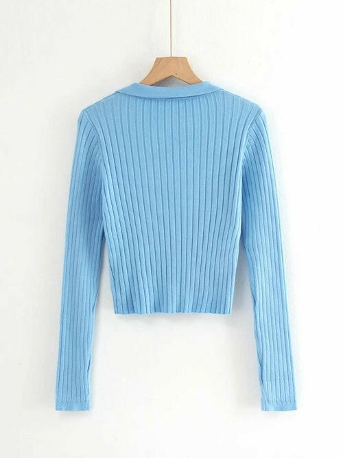 Candy Color Deep V Stretch Pullover