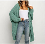 Long Knitted Women's Cardigan with Pockets