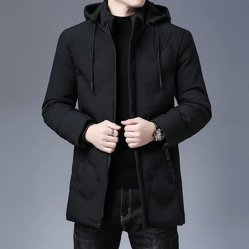 Casual Hooded Long Coats For Men