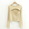 Long Sleeve Irregular Hollow T-shirt Knitwear