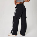 Women's Striped Elastic Waist Drawstring Loose Jogger