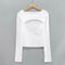 Long Sleeve Irregular Hollow T-shirt Knitwear