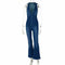 high waist denim jumpsuit