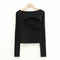 Long Sleeve Irregular Hollow T-shirt Knitwear