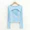 Long Sleeve Irregular Hollow T-shirt Knitwear