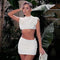 Women's Solid Color Crop + Skirt Co-Ord Set