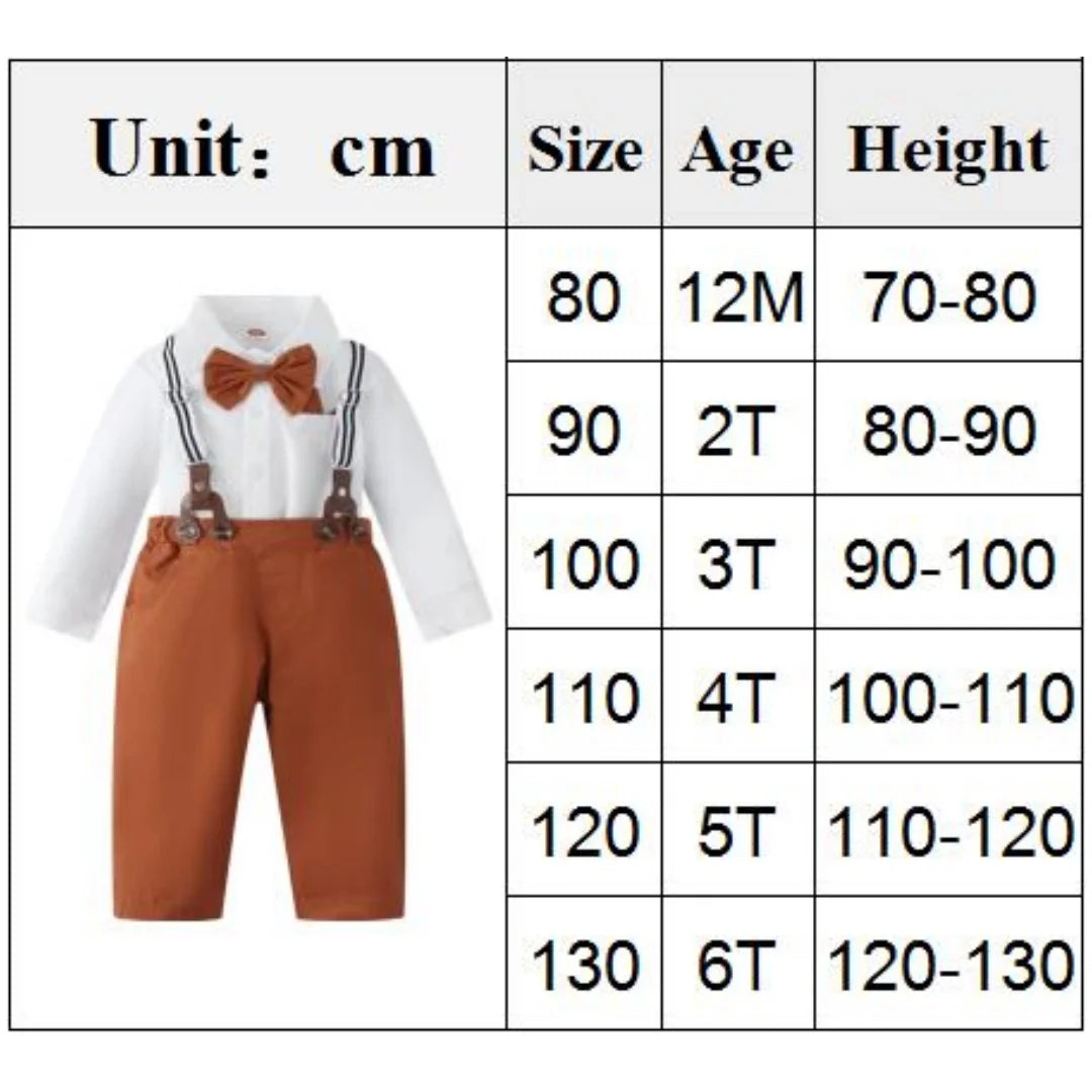 Toddlers Two Piece Suspender Trouser and Shirt Set