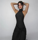 Women's Turtleneck Backless Bodycon Maxi Dress