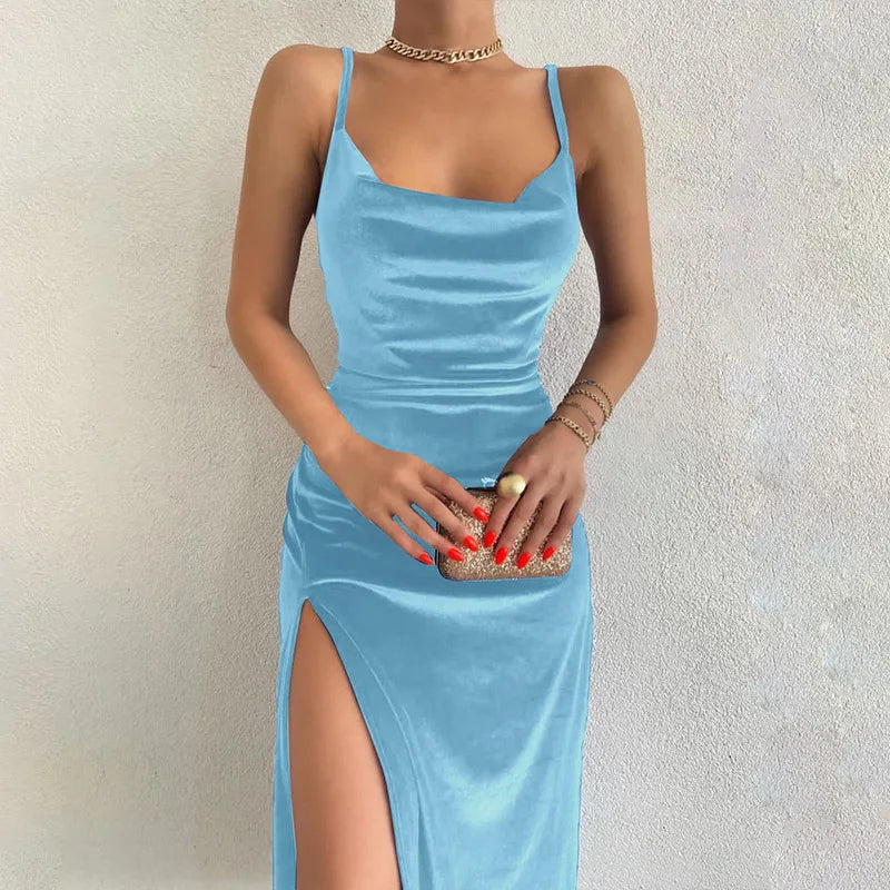 Women’s Slim Fit Split Strap Dress