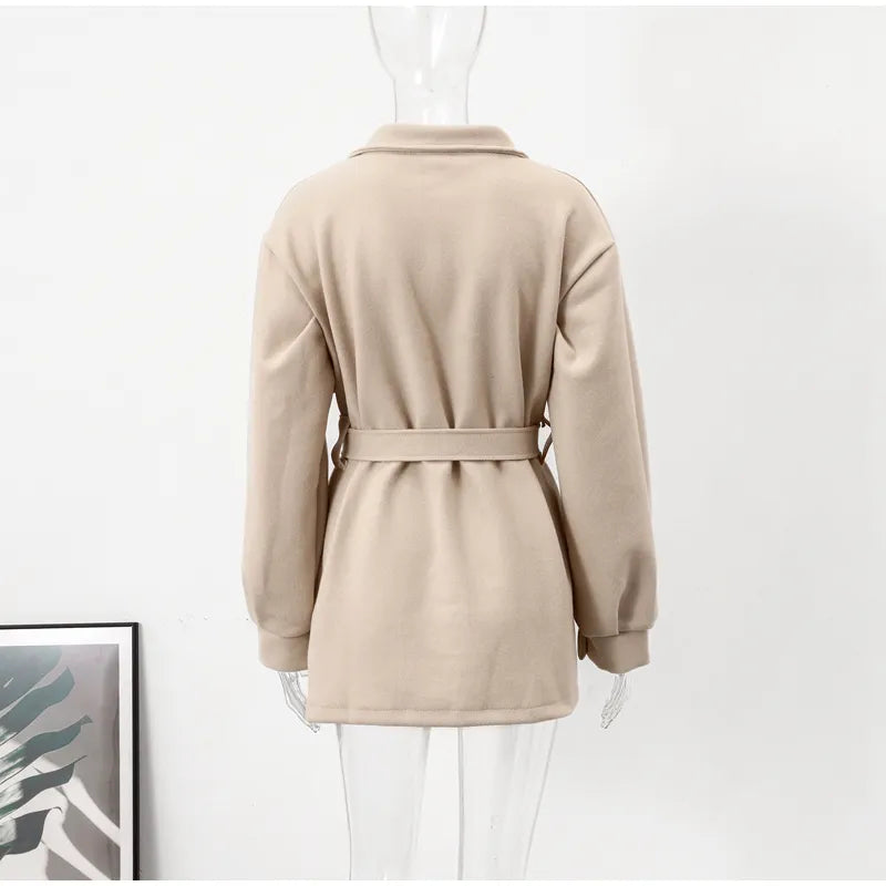 Warm Elegant Belt Coat