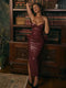 Women's PU Leather Strapless Backless Dress