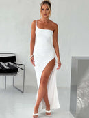 Women's Drawstring High Slit Dress