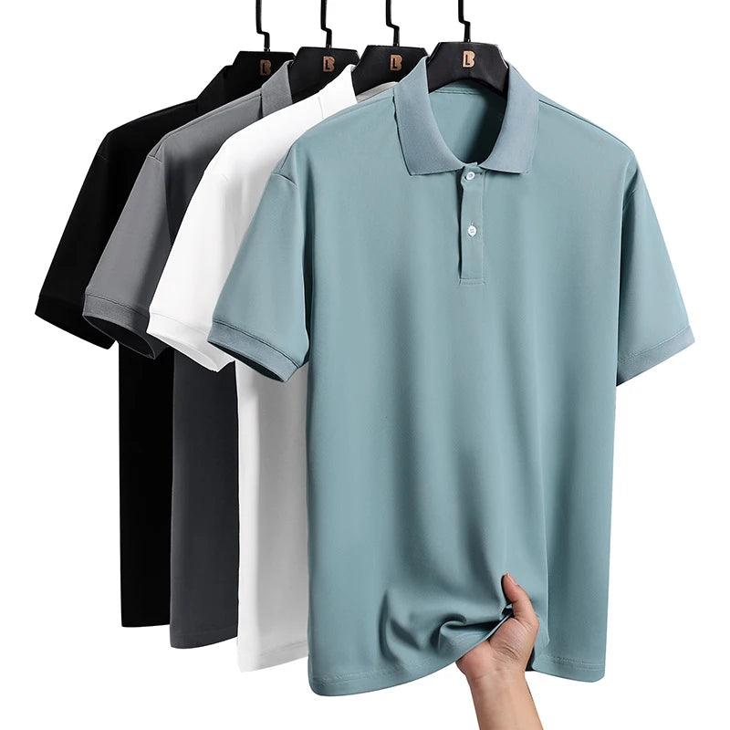 Oversized 5XL Black White Men’s Polo Shirt