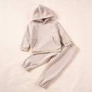 Boys Girls Hooded Solid Color Tracksuit