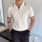 Men's Elbow-Sleeved Collar Slim-Fit Polo Shirt