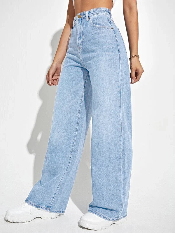 Women loose Denim wide-leg slim high waist stretch Denim jeans