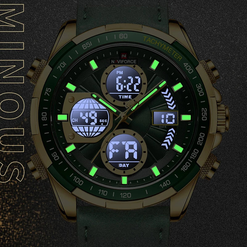 Men Sporty Leather Military Watch