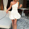 Women's One Shoulder Mini Dress With Bubble Skirt