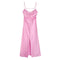 Women's Sleeveless Cut Out  Mid-calf Satin Dress