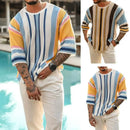 Men's Loose Fit Striped Knit Sweater