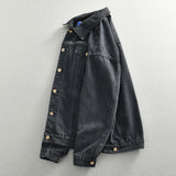 Men's Spring Chic vintage black loose casual lapel Denim jacket jacket