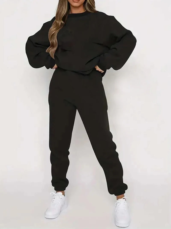 women 2 piece set outfit  winter warm hoodie + trousers Women's jogging women's wear sportswear chic and elegant Pants sets