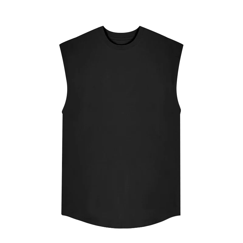 Men's round neck solid color casual sleeveless tank top