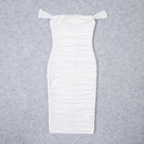 Women's Draped Mesh Bandage Thick Elastic Dress