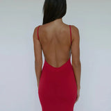 Women’s Solid Sleeveless and Backless Bodycon Maxi Dress