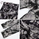 Women's Seamless Tie Dye Yoga Set - Push Up Bra and High Waist Pants