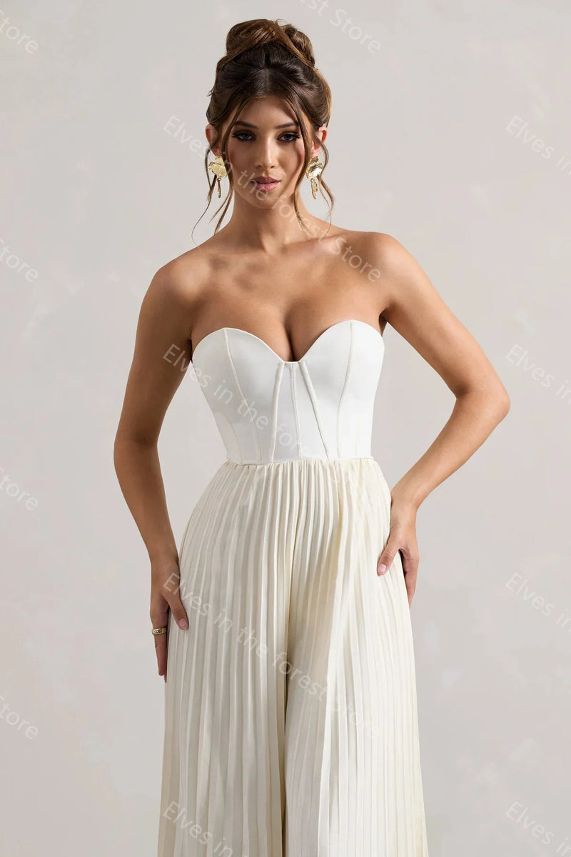 Women's Corset Top Floor Length Wide Leg Jumpsuit