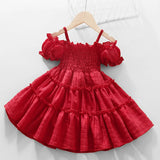 Girls Casual Dress Off-Shoulder Summer Dress