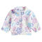 Girls Fleece Floral Print Long Sleeve Pullover Jacket